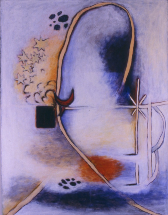 (T0140) Boucle, 1990, acrylique sur toile, 146 x 114 cm (8036 visites) (T0140) Boucle, 1990, acrylique sur toile, 146 x 114 cm