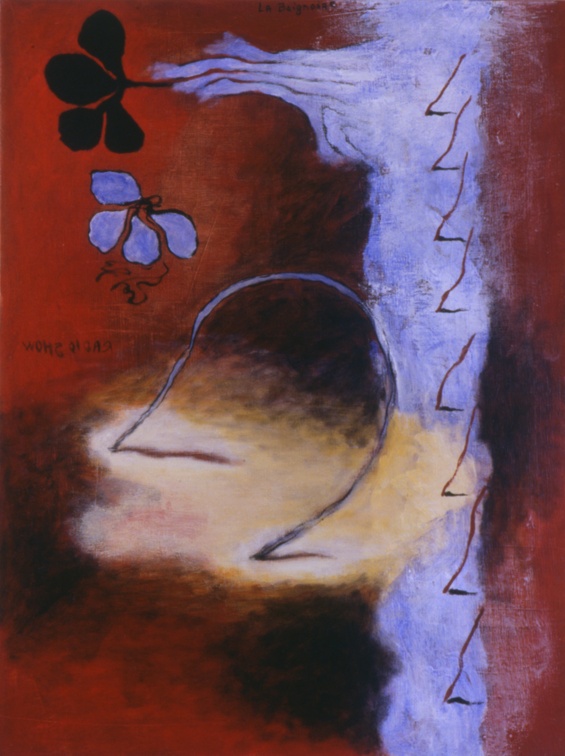 (T0138) Arceaux et pieux, 1990, acrylique sur toile, 92 x 65 cm