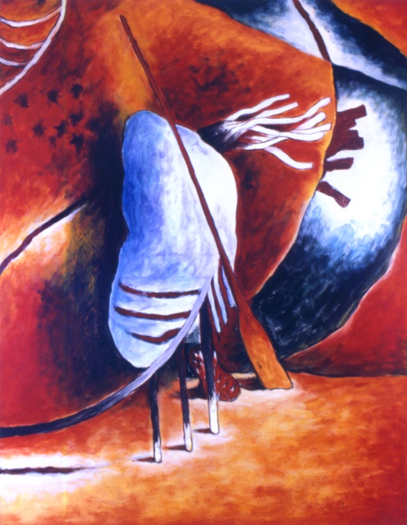(T0190) Nomade 2, 1991, acrylique sur toile, 146 x 114 cm (6727 visites) (T0190) Nomade 2, 1991, acrylique sur toile, 146 x 114 cm