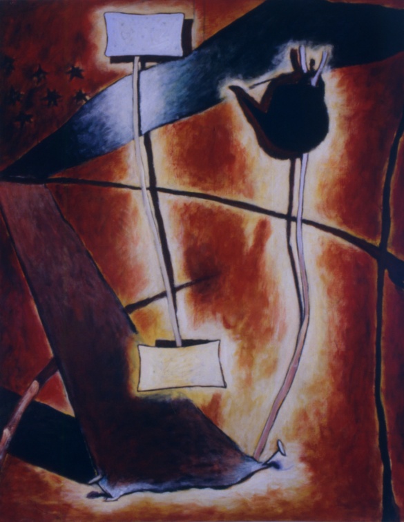 (T0195) Théière, 1991, acrylique sur toile, 146 x 114 cm (2747 visites) (T0195) Théière, 1991, acrylique sur toile, 146 x 114 cm