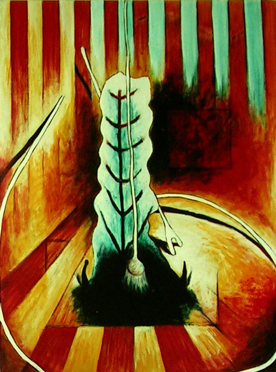 (T0196) Vertèbres, 1991, acrylique sur toile, 116 x 89 cm (2797 visites) (T0196) Vertèbres, 1991, acrylique sur toile, 116 x 89 cm