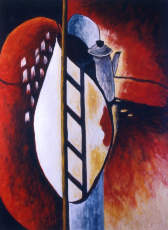 (T0202) Échelle, 1992, acrylique sur toile, 130 x 97 cm (2705 visites) (T0202) Échelle, 1992, acrylique sur toile, 130 x 97 cm