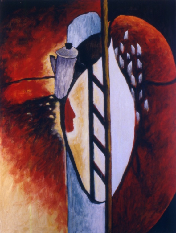 (T0203) Échelle 2, 1992, acrylique sur toile, 130 x 97 cm (2521 visites) (T0203) Échelle 2, 1992, acrylique sur toile, 130 x 97 cm
