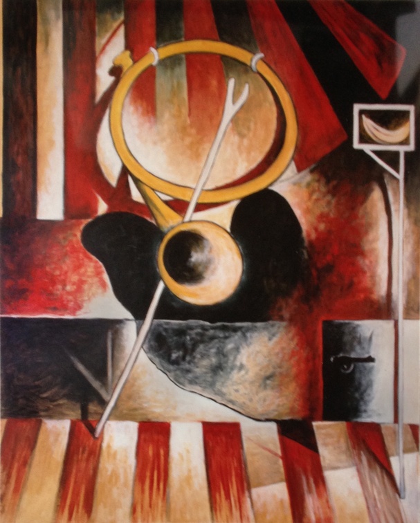 (T0209) Nature morte banane cor, 1992, acrylique sur toile, 162 x 130 cm (23275 visites) (T0209) Nature morte banane cor, 1992, acrylique sur toile, 162 x 130 cm