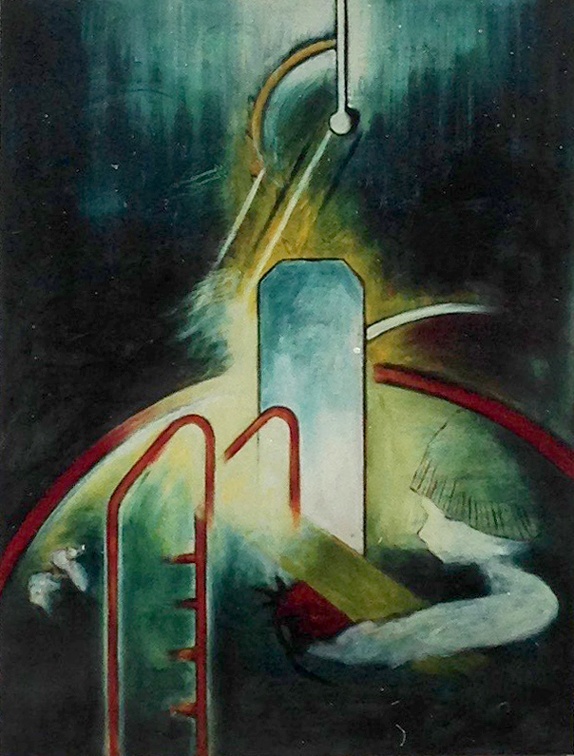 (T0229) Glissade, 1993, acrylique sur toile, 130 x 97 cm (14658 visites) (T0229) Glissade, 1993, acrylique sur toile, 130 x 97 cm