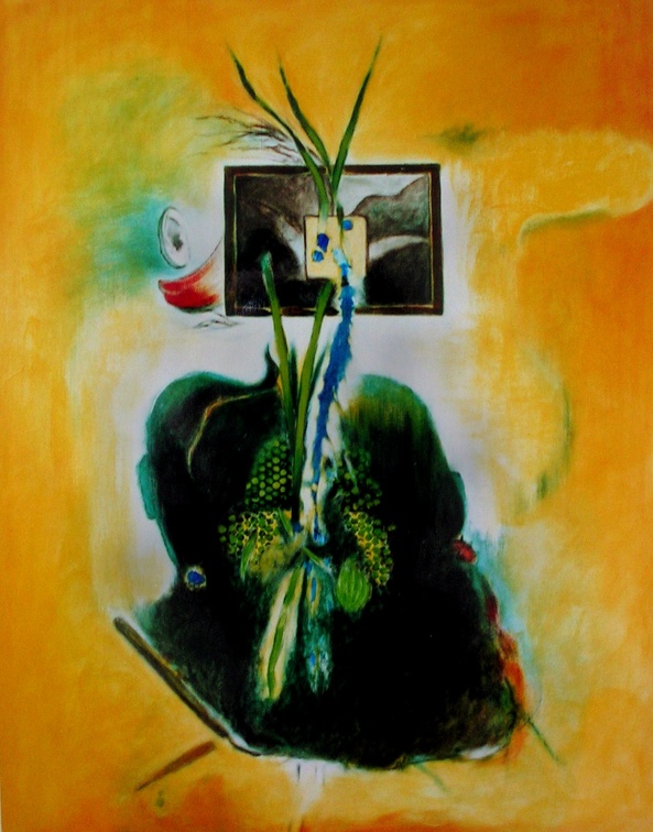 (T0231) Outrage, 1993, acrylique sur toile, 146 x 114 cm, collection privée (triptyque avec T0220 et T0222)