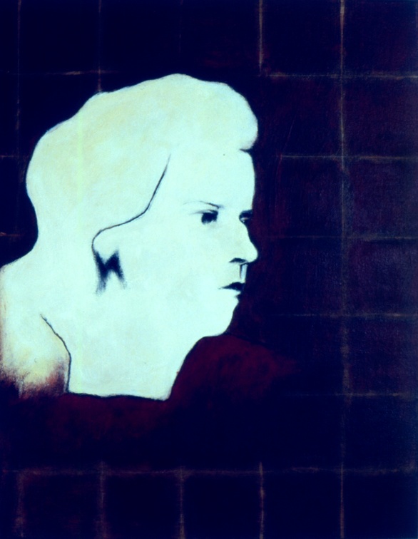 (T0241) Portrait (Caroline G.), 1994, acrylique sur toile, 35 x 27 cm