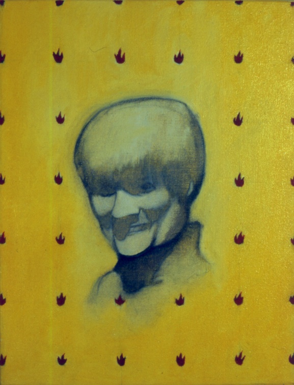 (T0242) Portrait (Dominique), 1994, acrylique sur toile, 35 x 27 cm