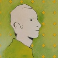 (T0260) Autoportrait, 1996, acrylique sur toile, 35 x 27 cm