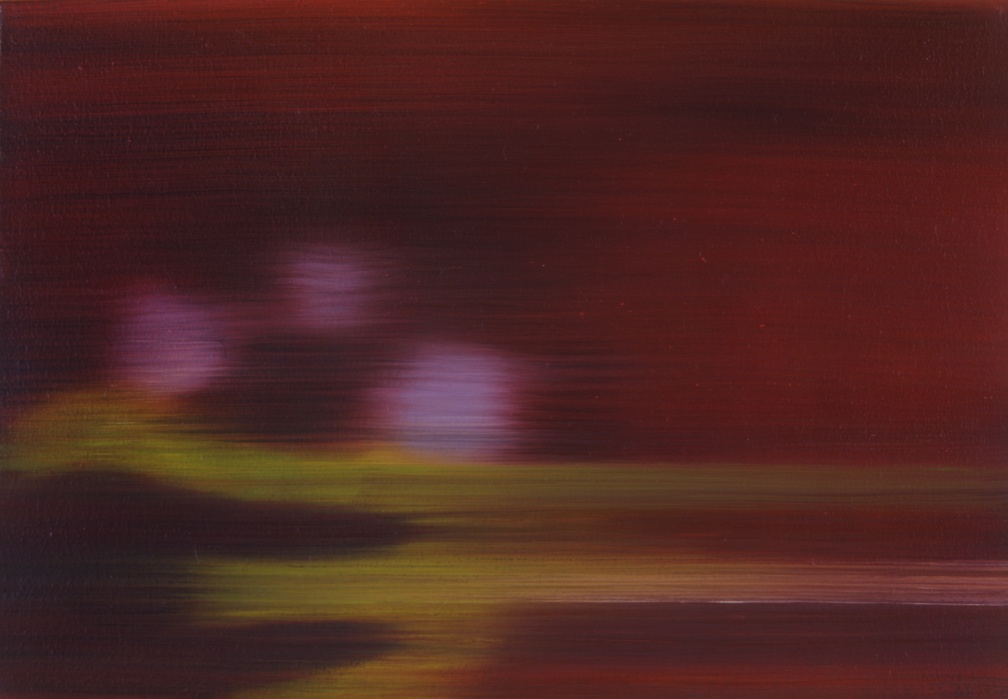 (T0303) Écho 5, 2000, acrylique sur toile, 24 x 35 cm