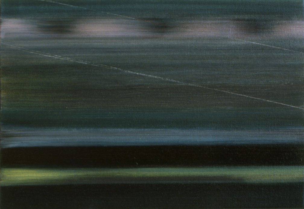 (T0320) Paris-Genève 4, 2000, acrylique sur toile, 19 x 27 cm (3354 visites) (T0320) Paris-Genève 4, 2000, acrylique sur toile, 19 x 27 cm