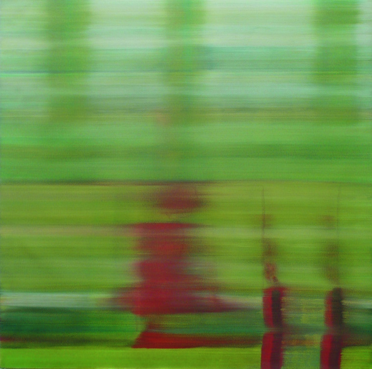 (T0422) Paysage carré, 2002, acrylique sur toile, 130 x 130 cm (9745 visites) (T0422) Paysage carré, 2002, acrylique sur toile, 130 x 130 cm