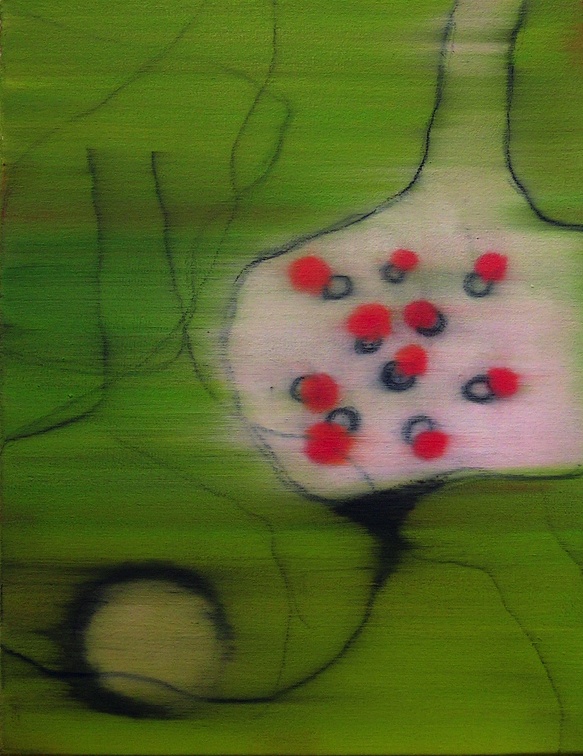 (T0427) Peinture malade 2, 2002, acrylique sur toile, 35 x 27 cm (43785 visites) (T0427) Peinture malade 2, 2002, acrylique sur toile, 35 x 27 cm