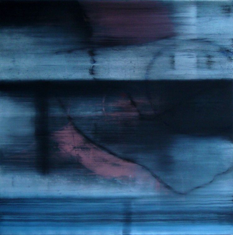 (T0461) Chute, 2003, acrylique sur toile, 100 x 100 cm