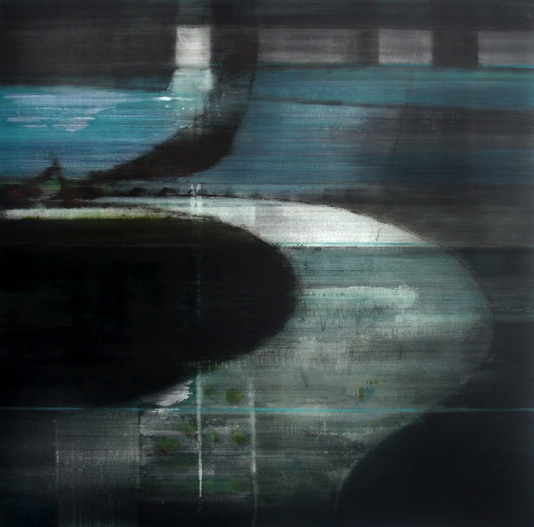 (T0517) Brève traversée, 2004, acrylique sur toile, 130 x 130 cm (10022 visites) (T0517) Brève traversée, 2004, acrylique sur toile, 130 x 130 cm