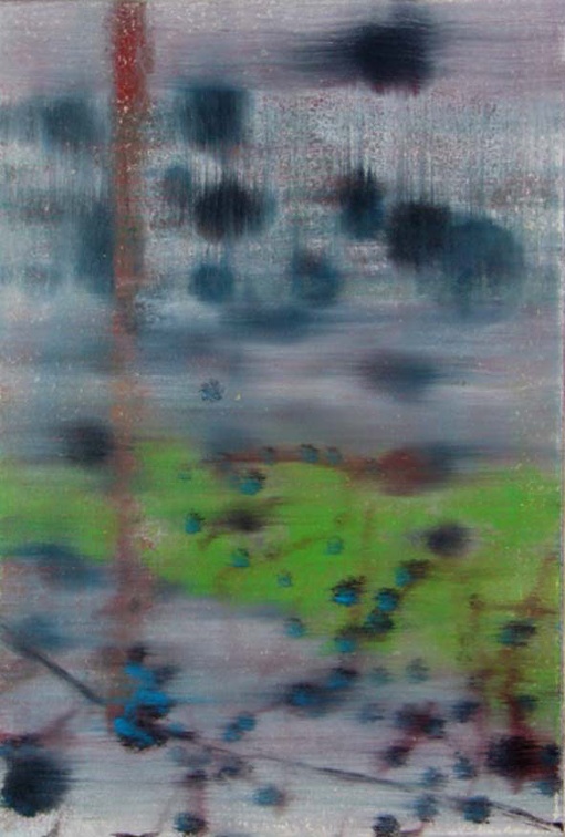 (T0525) En ce jardin 2, 2004, acrylique sur toile, 35 x 27 cm (1895 visites) (T0525) En ce jardin 2, 2004, acrylique sur toile, 35 x 27 cm