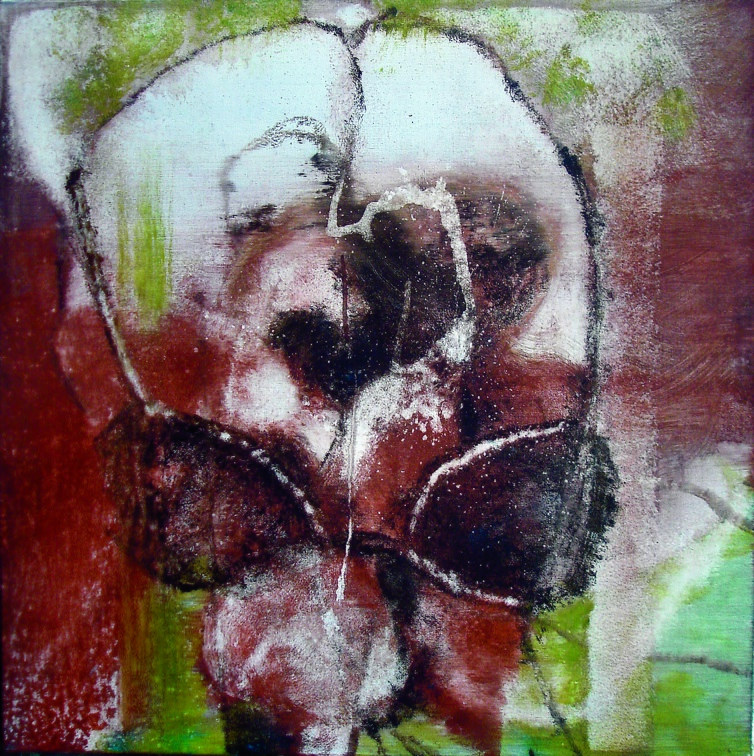 (T0528) En ce jardin 5, 2004, acrylique sur toile, 60 x 60 cm