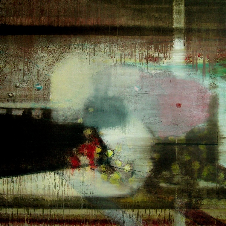 (T0547) Impact, 2004, acrylique sur toile, 200 x 200 cm (2240 visites) (T0547) Impact, 2004, acrylique sur toile, 200 x 200 cm