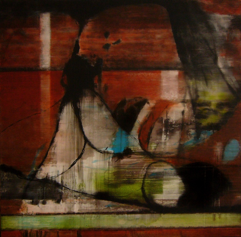 (T0552) Nu 2, 2004, acrylique sur toile, 150 x 150 cm (18682 visites) (T0552) Nu 2, 2004, acrylique sur toile, 150 x 150 cm