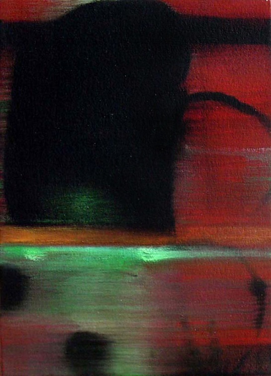 (T0563) Tour noir, 2004, acrylique sur toile, 35 x 27 cm (2528 visites) (T0563) Tour noir, 2004, acrylique sur toile, 35 x 27 cm