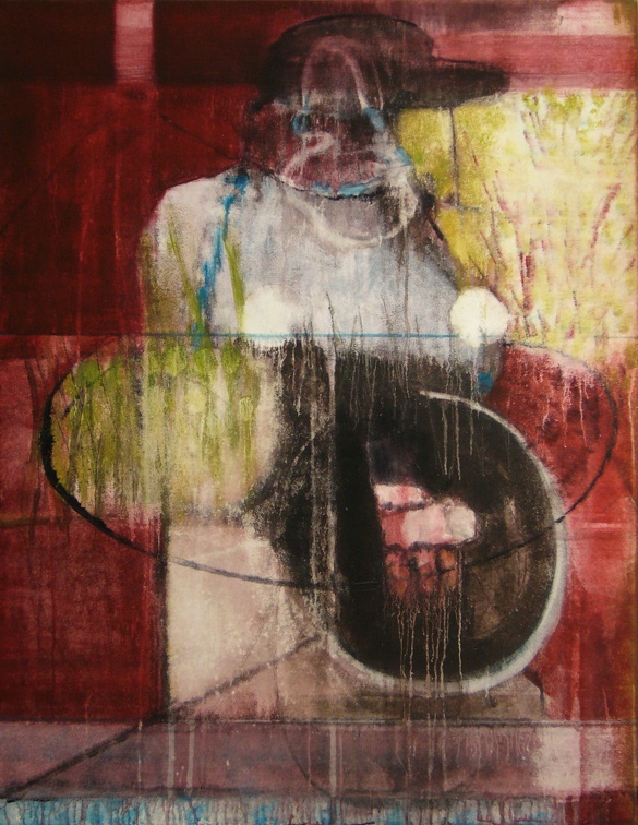 (T0568) A man in a room 3, 2005, acrylique sur toile, 146 x 114 cm (34904 visites) (T0568) A man in a room 3, 2005, acrylique sur toile, 146 x 114 cm