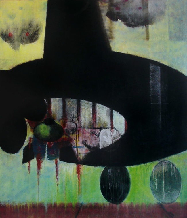 (T0579) Submarine, 2005, acrylique sur toile, 205 x 180 cm (10823 visites) (T0579) Submarine, 2005, acrylique sur toile, 205 x 180 cm