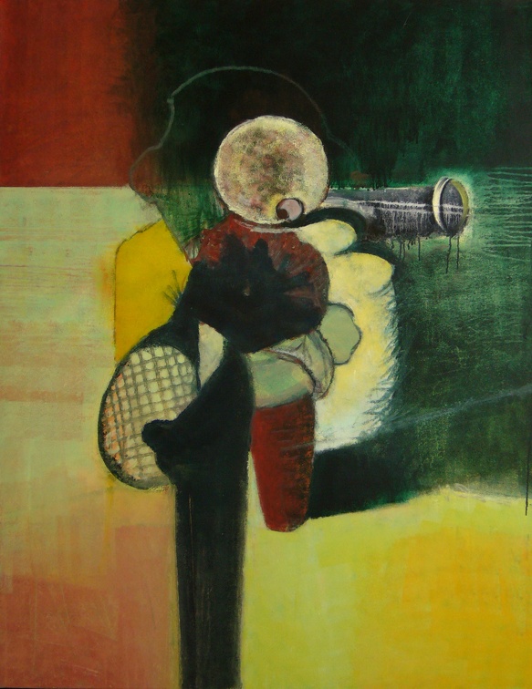 (T0591) Double jeu, 2006, acrylique sur toile, 146 x 114 cm (41447 visites) (T0591) Double jeu, 2006, acrylique sur toile, 146 x 114 cm