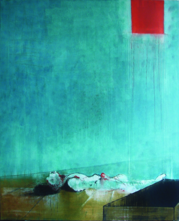 (T0592) Gisant, 2006, acrylique sur toile, 250 x 200 cm (13101 visites) (T0592) Gisant, 2006, acrylique sur toile, 250 x 200 cm