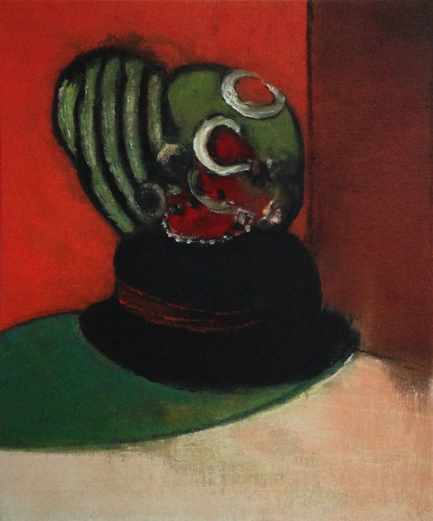 (T0593) Le chapeau de ma grand-mère, 2006, acrylique sur toile, 65 x 55 cm (51096 visites) (T0593) Le chapeau de ma grand-mère, 2006, acrylique sur toile, 65 x 55 cm