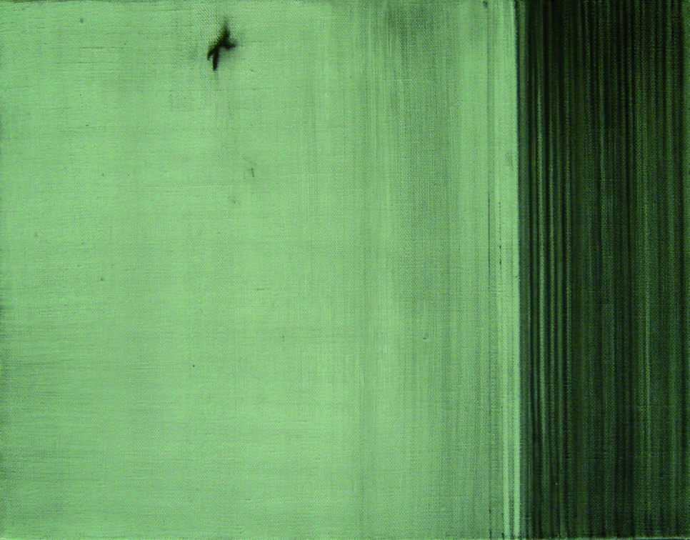 (T0642) Chute, 2008, acrylique sur toile, 27 x 35 cm