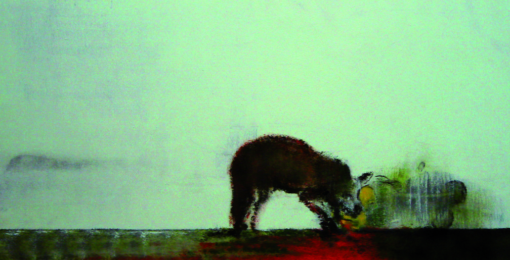 (T0644) Coyote et Mickey, 2008, acrylique sur toile, 97 x 170 cm (26115 visites) (T0644) Coyote et Mickey, 2008, acrylique sur toile, 97 x 170 cm