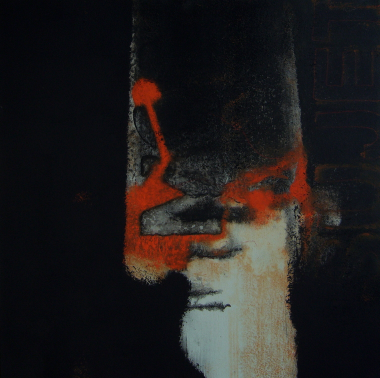 (T0652) Fossoyeur, 2008, acrylique sur toile, 50 x 50 cm (26897 visites) (T0652) Fossoyeur, 2008, acrylique sur toile, 50 x 50 cm