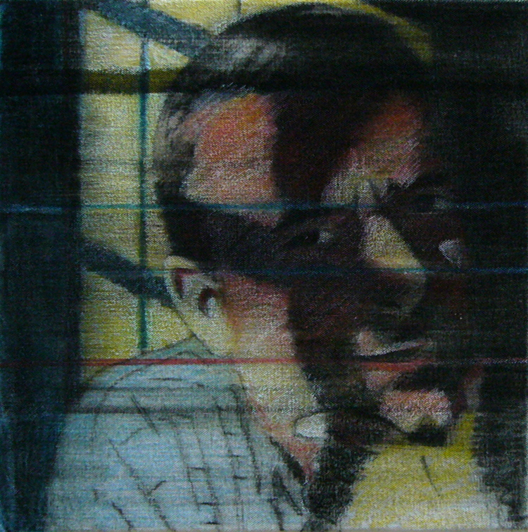 (T0664) Luc Borel, 2008, huile sur toile, 25 x 25 cm