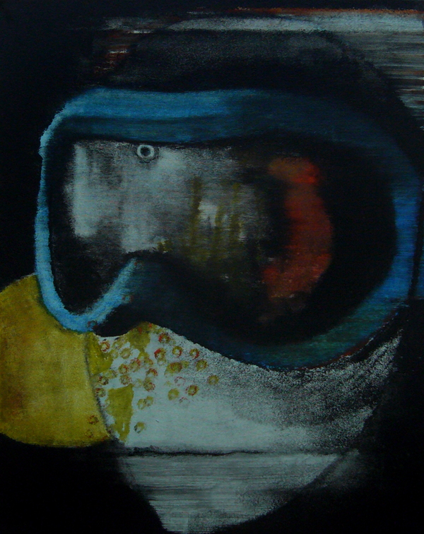 (T0669) Masque bleu, 2008, acrylique sur toile, 92 x 73 cm, collection privée (24881 visites) (T0669) Masque bleu, 2008, acrylique sur toile, 92 x 73 cm, collection privée