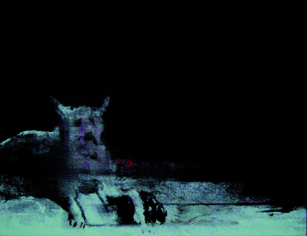 (T0677) Ténèbres, 2008, acrylique sur toile, 50 x 65 cm, collection privée (25593 visites) (T0677) Ténèbres, 2008, acrylique sur toile, 50 x 65 cm, collection privée