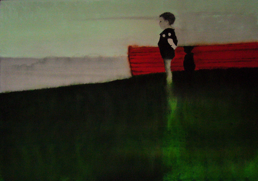 (T0689) Enfant, 2009, acrylique sur toile, 114 x 162 cm, collection privée (35945 visites) (T0689) Enfant, 2009, acrylique sur toile, 114 x 162 cm, collection privée