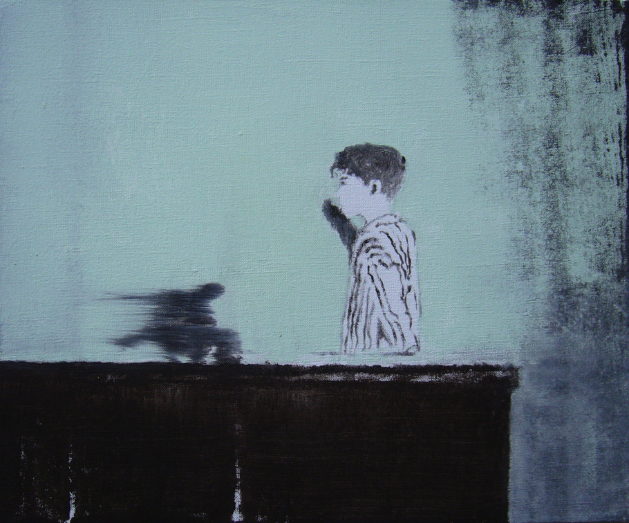 (T0740) La leçon, 2010, acrylique sur toile, 38 x 46 cm, collection privée