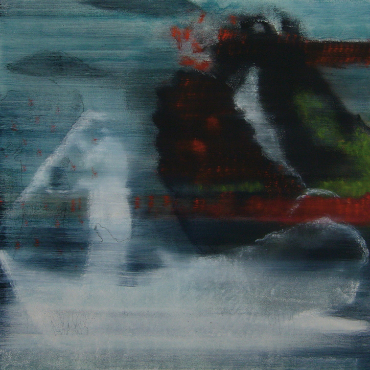 (T0747) Le passeur, 2010, acrylique sur toile, 100 x 100 cm