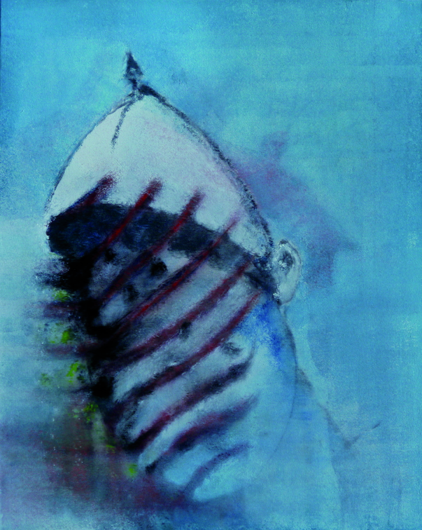 (T0801) Casque 2, 2012, acrylique sur toile, 92 x 73 cm