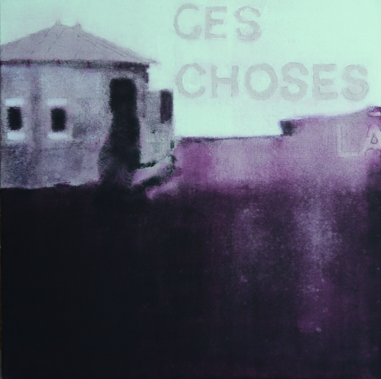 (T0802) Ces choses, 2012, acrylique sur toile, 100 x 100 cm (triptyque avec T0826 et T0829)