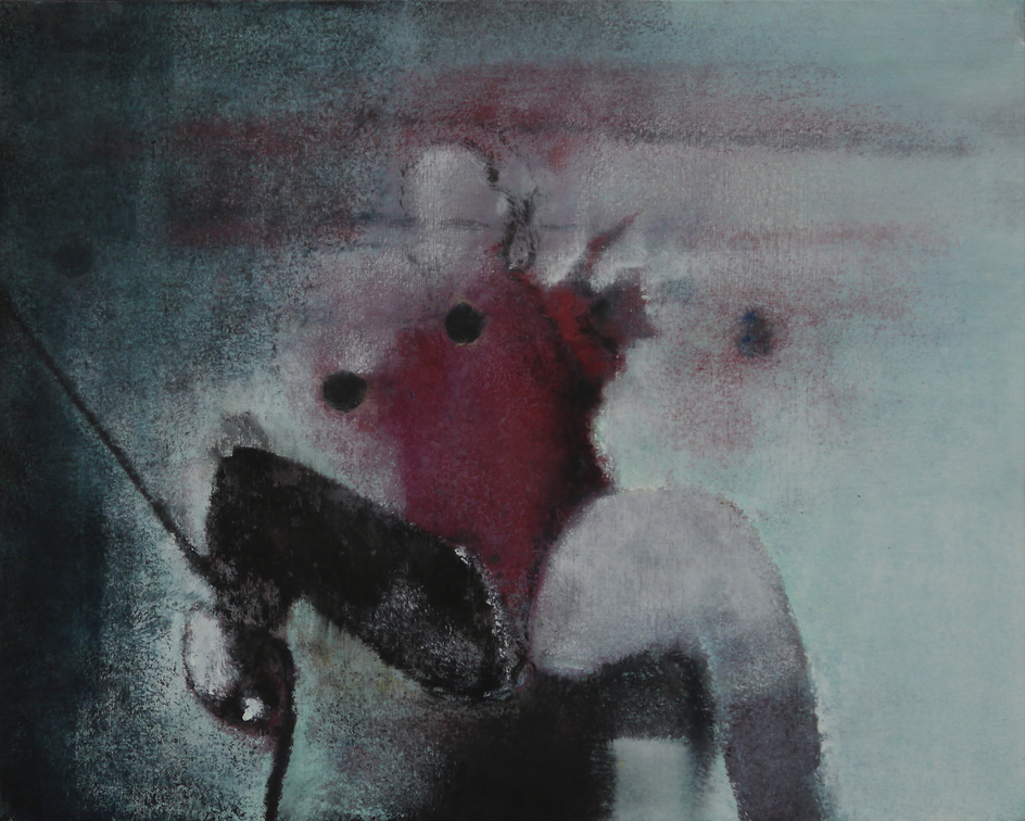 (T0803) Chute, 2012, acrylique sur toile, 40 x 50 cm