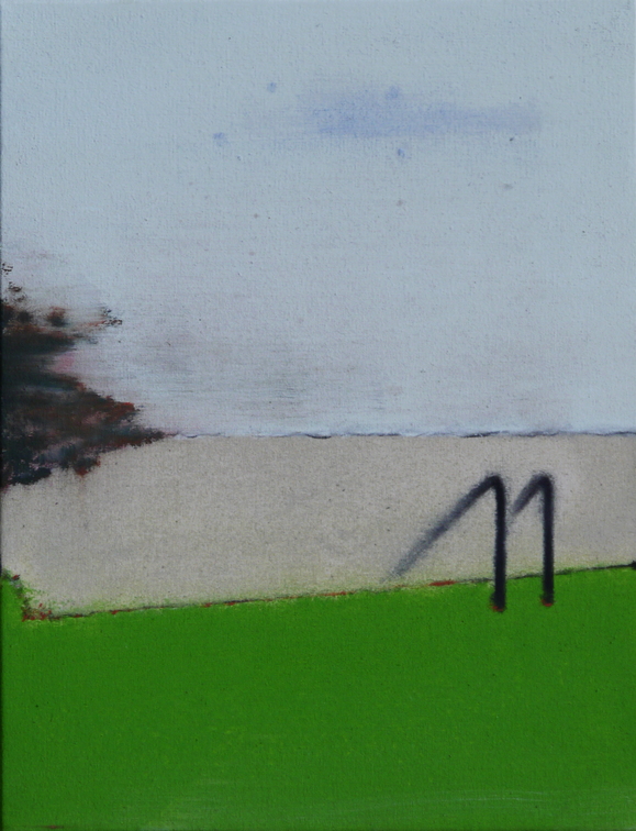 (T0819) Piscine, 2012, acrylique sur toile, 35 x 27 cm, collection artiste