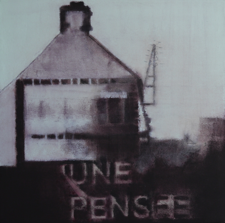 (T0828) Une pensée, 2012, acrylique sur toile, 100 x 100 cm (triptyque avec T0803 et T0826)