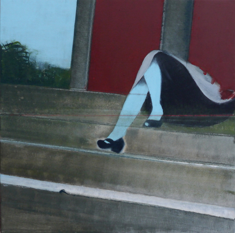 (T0847) La femme blessée, 2013, acrylique sur toile, 100 x 100 cm, collection privée (15930 visites) (T0847) La femme blessée, 2013, acrylique sur toile, 100 x 100 cm, collection privée