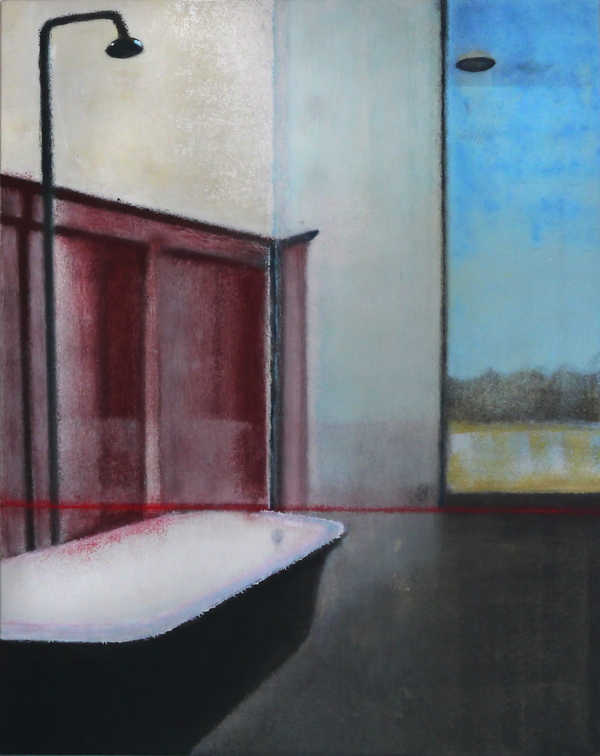 (T0869) Bain-douche, 2014, acrylique sur toile, 92 x 73 cm, collection privée