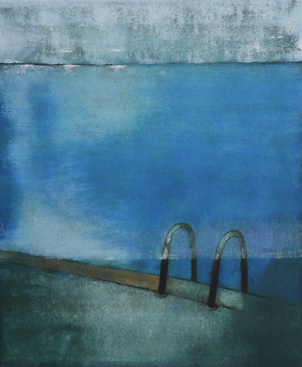 (T0871) Blue, 2014, acrylique sur toile, 46 x 38 cm, collection privée