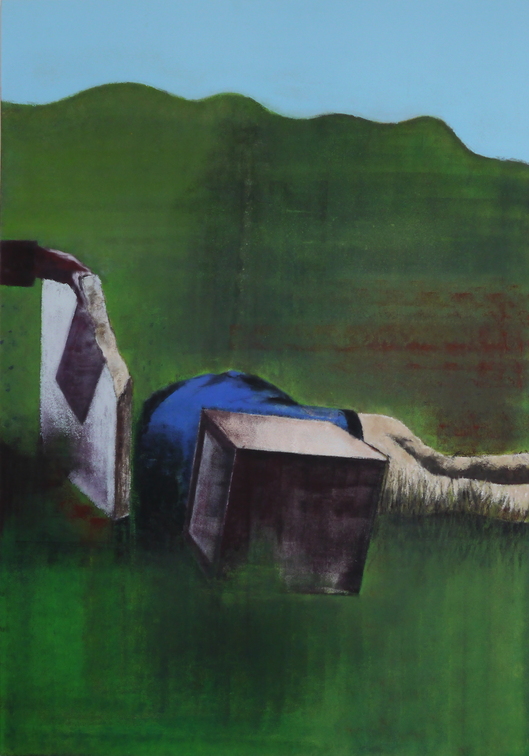 (T0876) Fossoyeur, 2014, acrylique sur toile, 162 x 114 cm (18058 visites) (T0876) Fossoyeur, 2014, acrylique sur toile, 162 x 114 cm