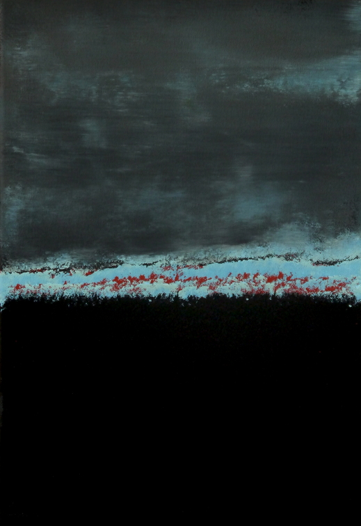 (T0888) Marée noire, 2014, acrylique sur toile, 35 x 24 cm, collection artiste