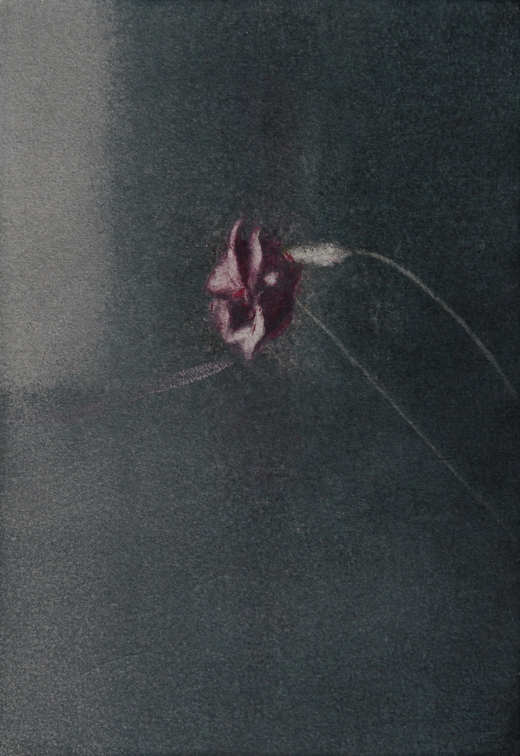 (T0895) Petite fleur 2, 2014, acrylique sur toile, 35 x 24 cm