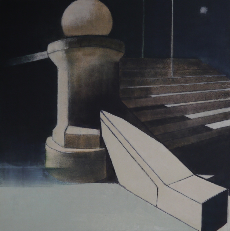 (T0913) Escalier 2, 2015, acrylique sur toile, 150 x 150 cm (20995 visites) (T0913) Escalier 2, 2015, acrylique sur toile, 150 x 150 cm